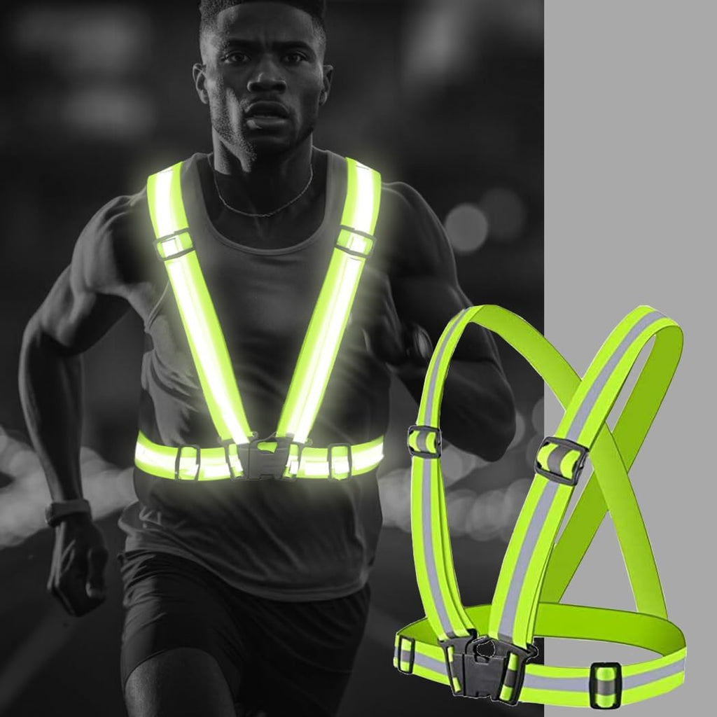 Skiennix Reflective Safety Vest - High Visibility Gear with Adjustable Straps for Running & Cycling