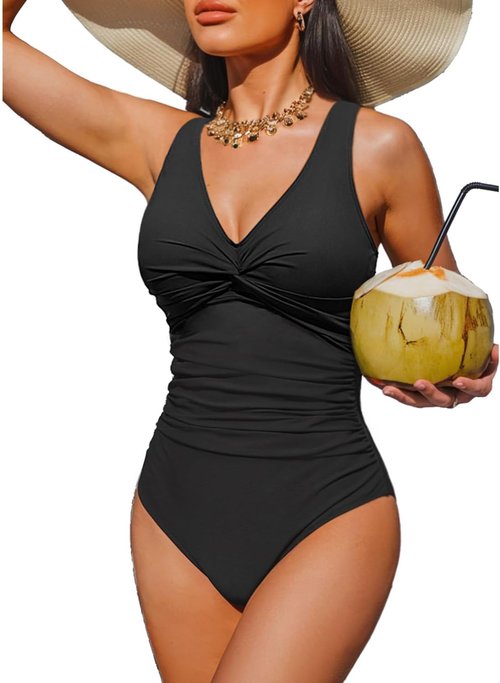 Holipick Tummy Control One Piece Swimsuit - Push-Up Full Coverage Slimming Bathing Suit