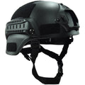 OneTigris Helmet MICH 2000, 3mm ABS Plastic Adjustable ACH Tactical Helmet with Ear Protection, Front NVG Mount and Side Rail (Black)