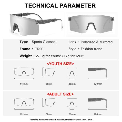 QUSBOI Two Sizes Polarized Baseball Sunglasses For Adults and Youth Boys Girls Kids UV400 Men Women Sports Cycling Glasses - QAA1