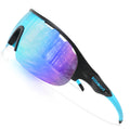 ROCKNIGHT UV Polarized Fishing Sunglasses Men Hiking Travel Outdoor Mirrored Blue Sunglasses Sports TR90 Black Frame
