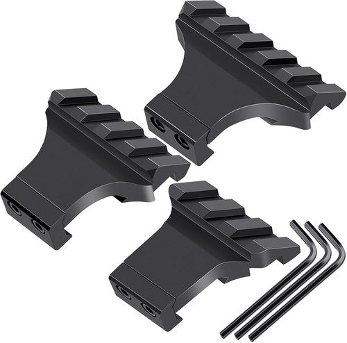 LONSEL 45° Picatinny Offset Rail Mount - Low Profile Aluminum Adapter for Flashlight & Laser Sight