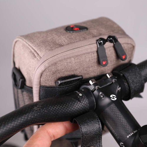 UPANBIKE Bike Handlebar Bag,Mountain Bike Pouch Multifunctional Bicycle Front Frame Top Tube Storage Bag With Shoulder Strap and Rain Cover(Khaki)