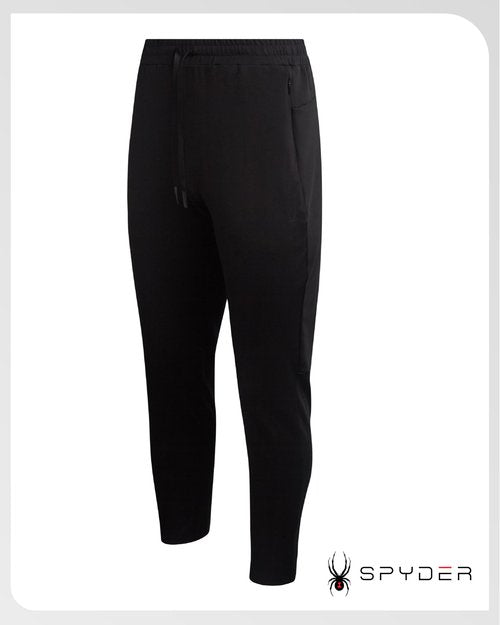 Spyder Mens Jogger Pants - Tech Fleece Joggers with Double Bonded Zip Pockets - Lightweight Active Sweatpants for Men, Size Medium, Deep Black