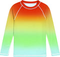 Skiennix Boys' Long Sleeve Rash Guard - UPF 50+ UV Protection Swim Shirt for Beach & Surf