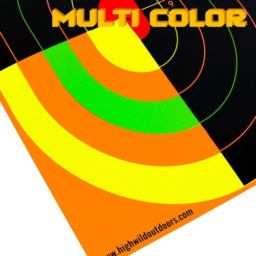 Highwild Bullseye Splatter Paper Targets - Vibrant Multi-Color Splash Effect - 12x18 Inch
