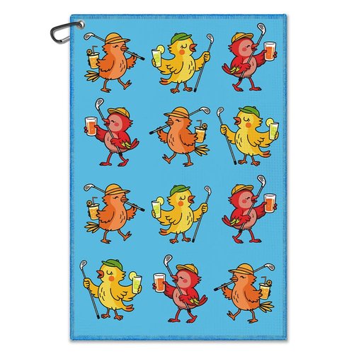 Juoqg Birdie Blue Golf Towel, Funny Birdie Golf Bag Towel with Clip, Golfing Accessories for Men Women, Sport Towels for Player, Golfing Gifts for Son Daughter, Birthday Gifts for Golfer Lover Friend