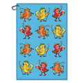 Juoqg Birdie Blue Golf Towel, Funny Birdie Golf Bag Towel with Clip, Golfing Accessories for Men Women, Sport Towels for Player, Golfing Gifts for Son Daughter, Birthday Gifts for Golfer Lover Friend
