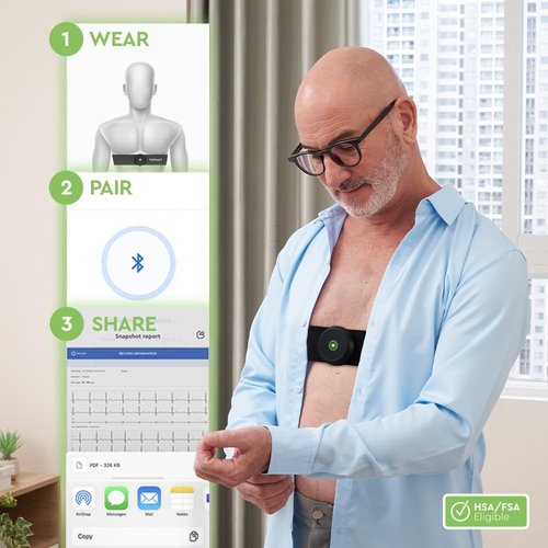 Bioheart - 24/7 Continuous Heart Monitor | Smart Wearable Chest Strap with One Month Subscription
