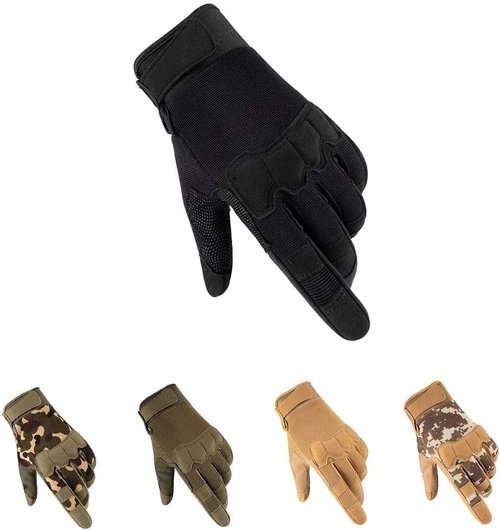 HYCOPROT Full Finger Gloves - Breathable Touch Screen Knuckle Protection for Outdoor Activities