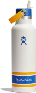 Hydro Flask Water Bottle - Insulated Stainless Steel with Flex Straw Lid | 21 Oz Campus Ivory, Leakproof & Refillable