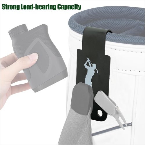 asdmm Magnetic Golf Bag Metal Landing Pad with Metal Clip for Towel, Rangefinder, Flask, Speaker - Quick Access Golf Bag Accessory, 1 PC (A)