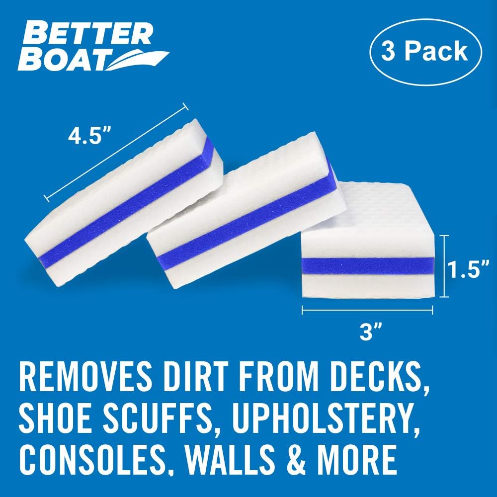 Better Boat Boat Erasers - Effective Cleaning Sponge for Scuff Marks & Grime | Safe for Fiberglass & Vinyl