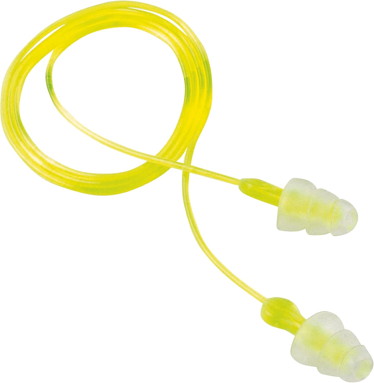 Peltor Sport Tri-Flange Earplugs - Comfortable Noise Reduction (NRR 26 dB) - 3 Pairs, Neon Yellow