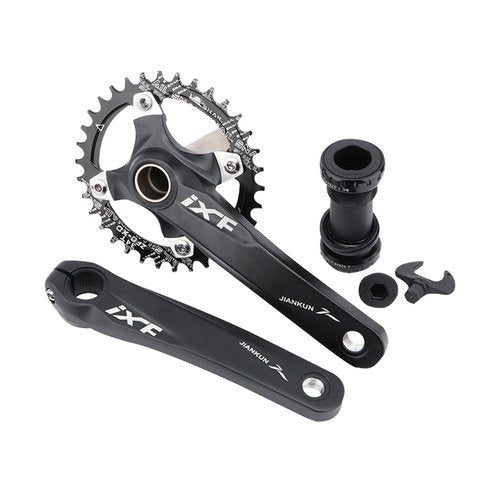Andeshunk 32T Black Mountain Bike 170mm Crankset with 32T Aluminum Alloy MTB Bicycle Crank Narrow Wide CNC Round Chainring Bolts Fit for Road Bike Cycling Crank