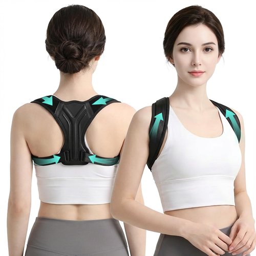 Playire Anatomical Y-Shape Upper Back Posture Corrector For Women, Superior Fabric Back Straightener Posture Brace For Women，Invisible Confidence & Maximum Breathability,Office Essential