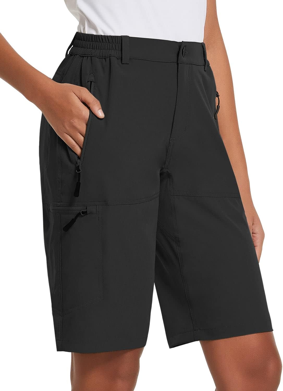 Baleaf Women's Quick-Dry Hiking Bermuda Shorts - Lightweight, UPF 50+ with Pockets for Summer Adventures