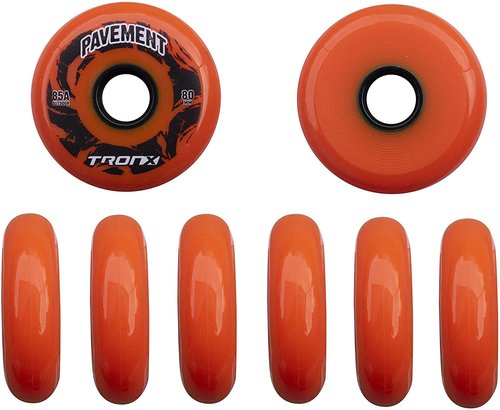 TronX Outdoor Pavement Asphalt Inline Roller Hockey Wheels 8 Pack (80mm)