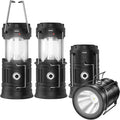 Upadte Solar Lantern Flashlights - USB Rechargeable LED Camping Lights | Portable & Collapsible for Emergencies (2 Pack)