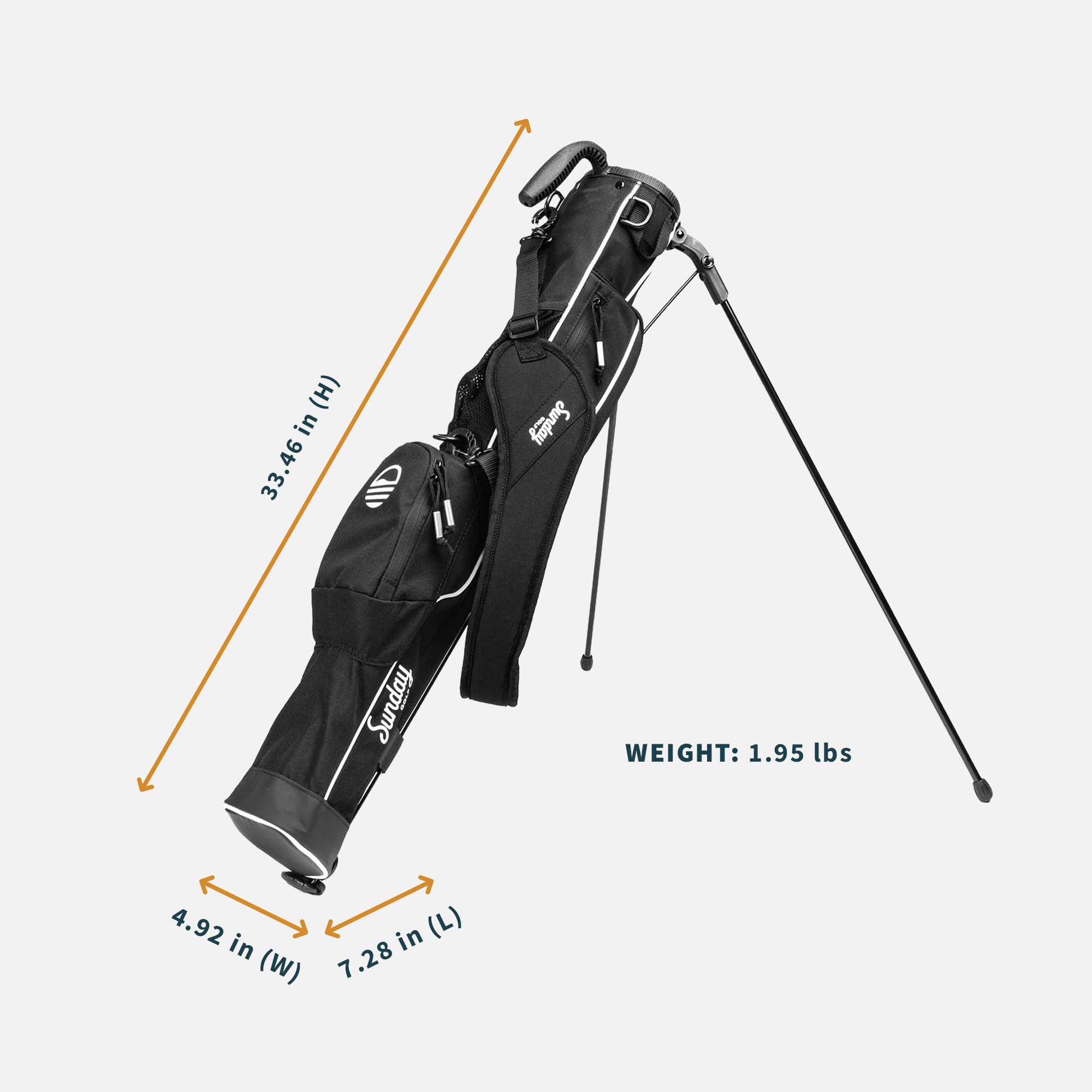 The Original Lightweight Sunday Golf Bag with Stand – Easy to Carry, Durable Pitch & Putt Bag for Driving Range, Par 3 & Executive Courses