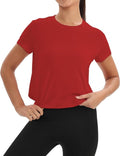 Mippo Women's Workout Tops - Short Sleeve Yoga Shirts for Gym & Running | Loose Fit Crop Top