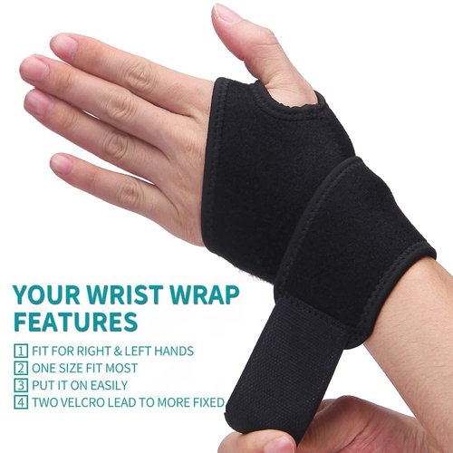 Jacsunco Carpal Tunnel Wrist Brace, Adjustable and Comfortable Wrist Support Brace for Tendinitis and Arthritis, Wrist Compression Wrap for Pain Relief, Fit for Both Left and Right Hand (Rose Red)