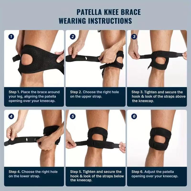Paiwefil Knee Brace for Women & Men - with Side Stabilizers & Patella Gel Pad Patella Adjustable Support - for Injuries Meniscus Tear,Recovery,Runnings,Sports,and Workouts (Black)