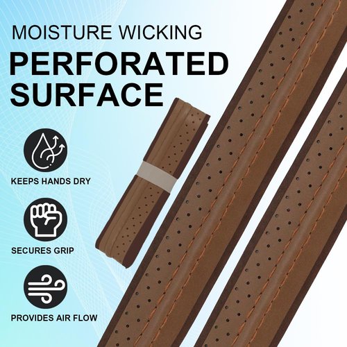 PINMEI Pickleball Grip Tape 3pcs Overgrip Pickleball Paddle Grip Tape with Raised Ridge Replacement Grip Wrap Accessory for Pickleball Paddle Handle (Brown Blue and Green)