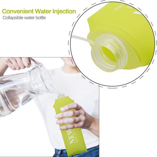 MULESID Soft Flask Running Bottles Collapsible Water Bottle Foldable for Traveling Running Vest Collapse Hydration TPU 250ml 500ml for Runner (500ml/-1pcs)
