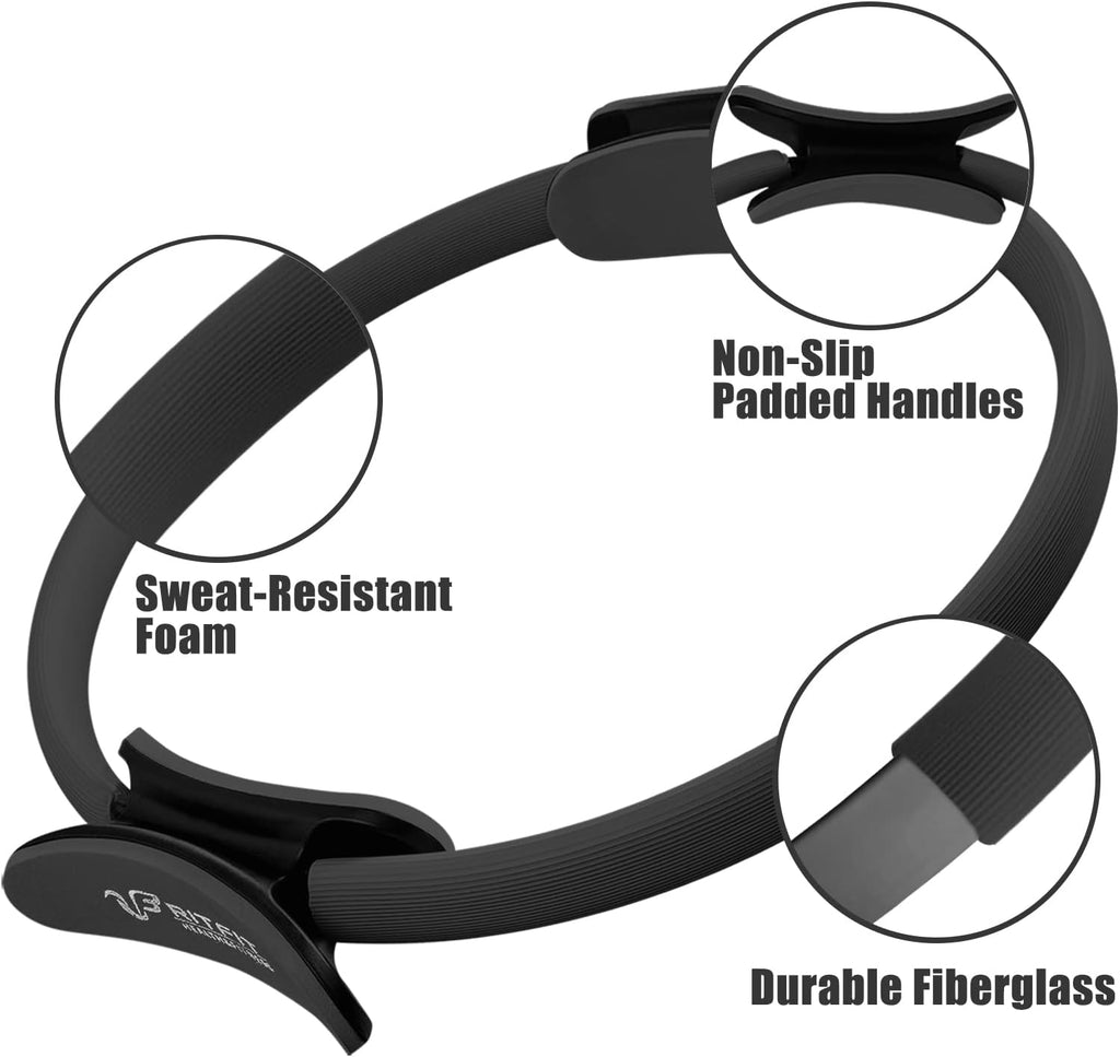 RitFit Pilates Ring Circle - 14-Inch Fitness Circle for Toning Thighs | Bonus Workout Guide Included