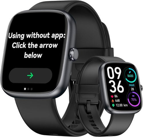 DAVIKO Smart Watch - Senior Friendly Fitness Tracker with Large Font | Waterproof Pedometer for Men & Women