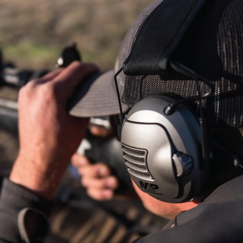 Smith & Wesson M&P Alpha Electronic 23 NRR Hearing Protection with Sound Amplification and Adjustable Earmuffs for Shooting, Hunting and Range