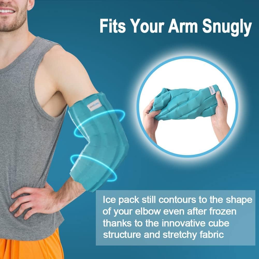 Skiennix Elbow Ice Pack Wrap - Long-Lasting Cold Compression Sleeve for Tendonitis & Pain Relief