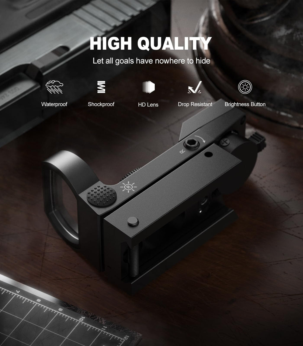 Feyachi Reflex Sight - Red and Green Dot Optics Sight Adjustable Reticle (4 Styles) Motion Awake with Button Brightness Adjustment
