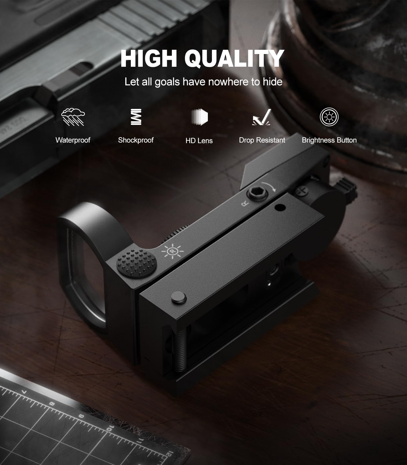 Feyachi Reflex Sight - Red and Green Dot Optics Sight Adjustable Reticle (4 Styles) Motion Awake with Button Brightness Adjustment