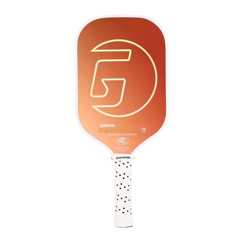 Gamma Rainmaker Pickleball Paddle – Lightweight, Large Sweet Spot, Microbead Carbon Fiber Face for Spin & Control, Vibration Dampening Handle, Customizable Swing Weight – Orange
