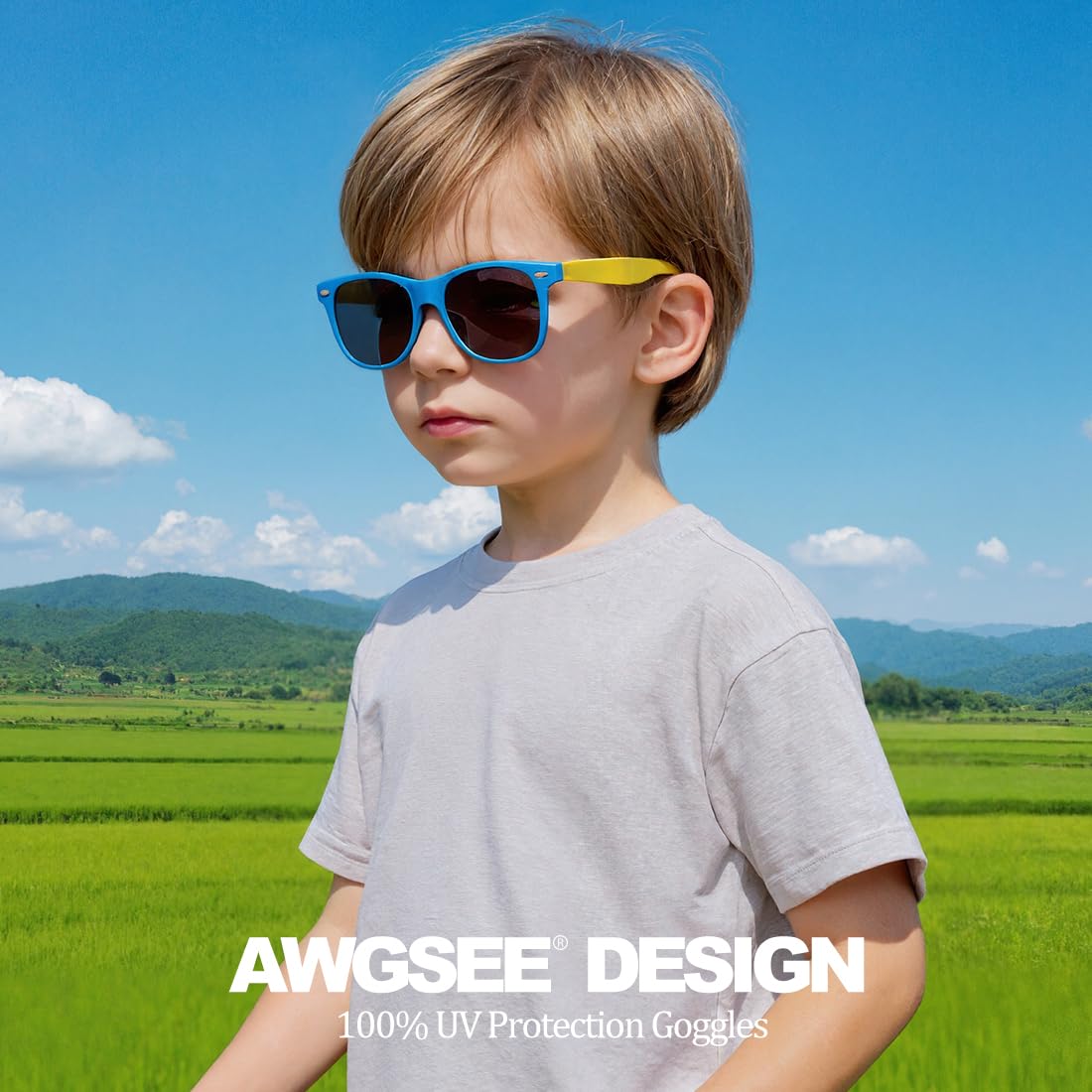 AWGSEE Kids Polarized Sunglasses UV400 Protection Toddler Sun Glasses for Boys Girls Shades