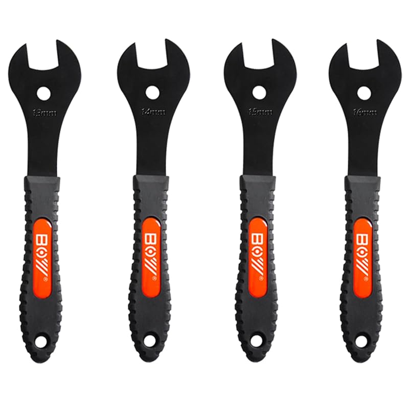 4-Piece Bicycle Cone Wrench Set 13-16mm – Slim Jaw Bike Cone Spanners with Storage Hole