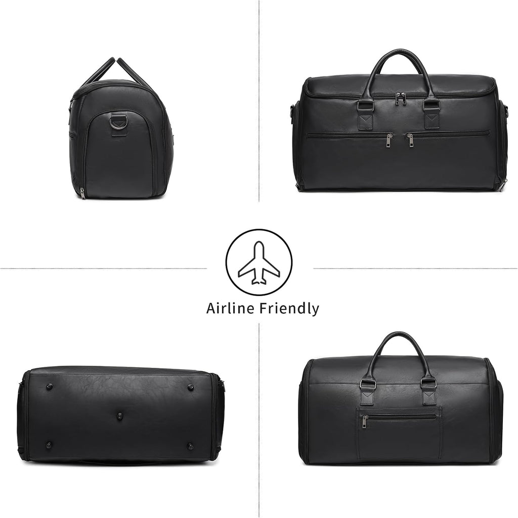 Seyfocnia Carry-On Garment Bag - Convertible Travel Suitcase for Men & Women | Black 2-in-1 Design