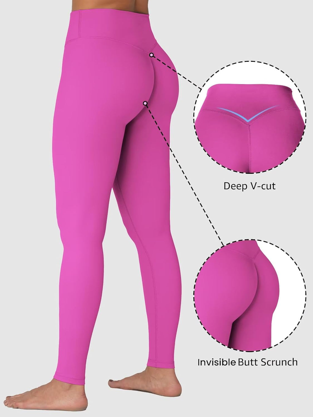 Sunzel Sunzfly Invisible Butt Scrunch Leggings - High Waisted Gym & Yoga Pants with Tummy Control