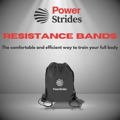 PowerStrides Resistance Bands Set for Men & Women - Best Choice for Full Body Training, Pull up Exercise & All Kinds of Working Out. Perfect Band for Physical Strength, Rehab Recovery Therapy