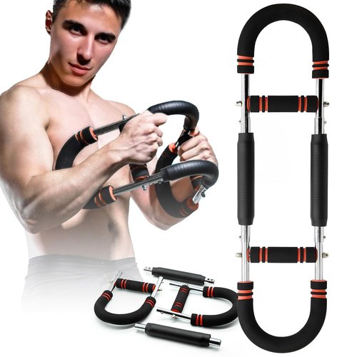 Twister Arm Trainer, 60-100lb Adjustable Chest Workout Equipment, Portable Power Twister Bar, Detachable Design, Arm Trainer for Men, Chest Trainer for Men, Shoulder Muscle Training, Fitness Anywhere