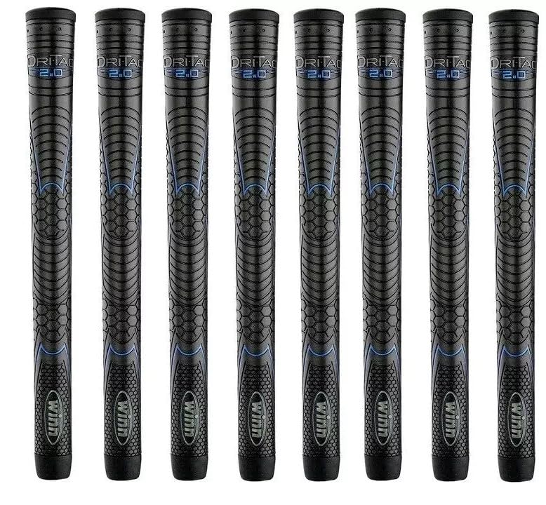 Winn 62DT-JBK Dri-Tac Midsize Golf Grips 8-Pack | Shock Absorbing, Non-Slip, Enhances Swing