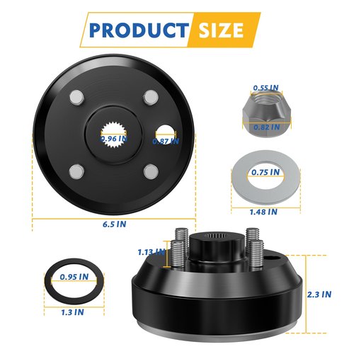 CLUBRALLY Golf Cart Large Hole Fine Splined Brake Drum Kit, Fits 1991-Up Gas EZGO and 1996-Up Columbia, OEM#21807-G1, 41843-94 (2 PCS)