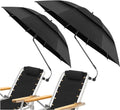 Skiennix 48.6" Double Canopy Umbrella - UPF50+ Beach Chair Umbrella with Clamp & 360° Adjustment | Black