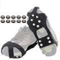HoFire Ice Cleats for Shoes and Boots, Ice Snow Traction Cleats Grippers, Non Slip Shoe Ice Grippers,Spikes Crampons Anti Easy Slip Studs Crampons Slip-on Stretch Footwear(Steel-Black, M)