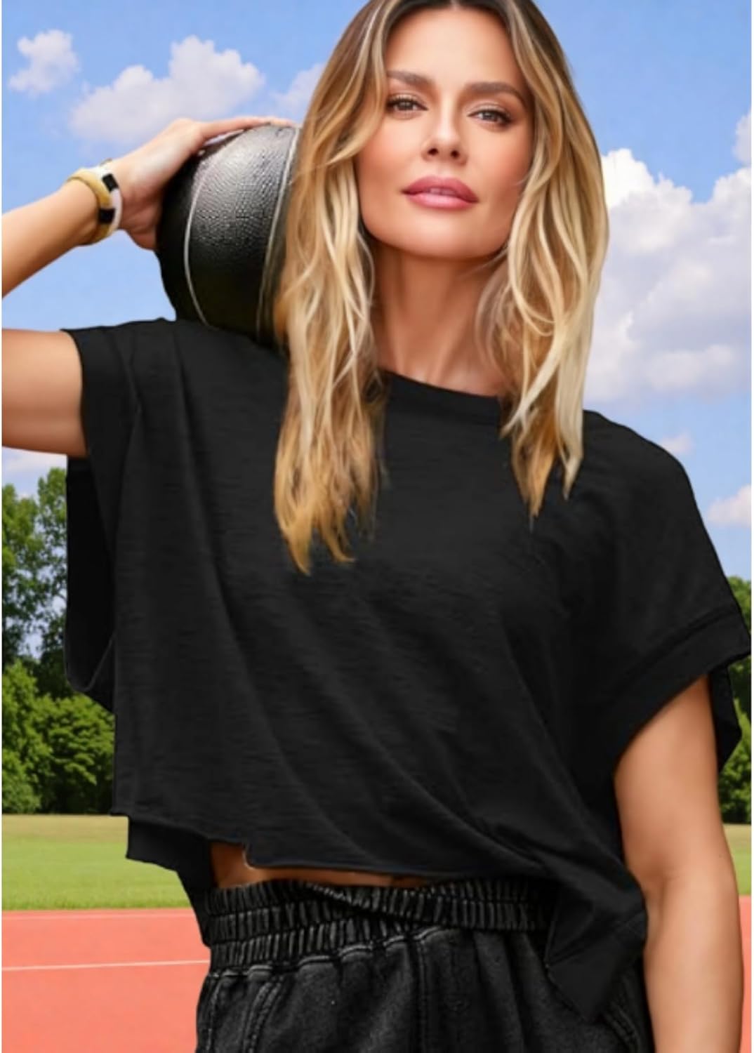 Skiennix Women's Open Back Yoga Tops - Short Sleeve Slouchy Crop Tees for Athletic Workouts | Casual Backless Design
