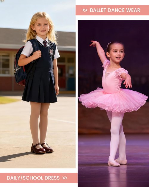 Century Star Girls Ballet Tights - Super Soft Footed Dance Tights for Toddlers | Comfortable Fit