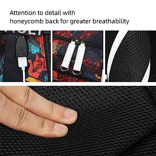 Txiujou Student Basketball Backpack 23, Laptop Travel Bag for Men & Women - Grey-B