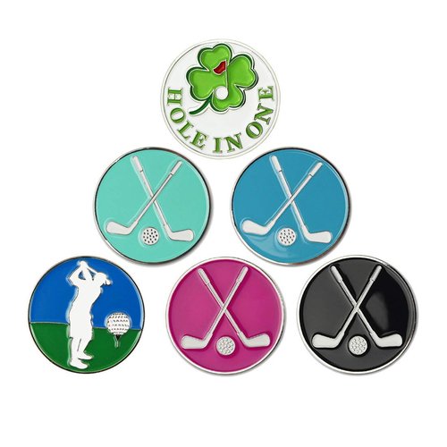 GOLTERS Golf Ball Markers Golf Hat Clip Value 6 Pack Set